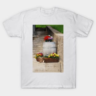 Pansies and Wooden Barrel 2 T-Shirt